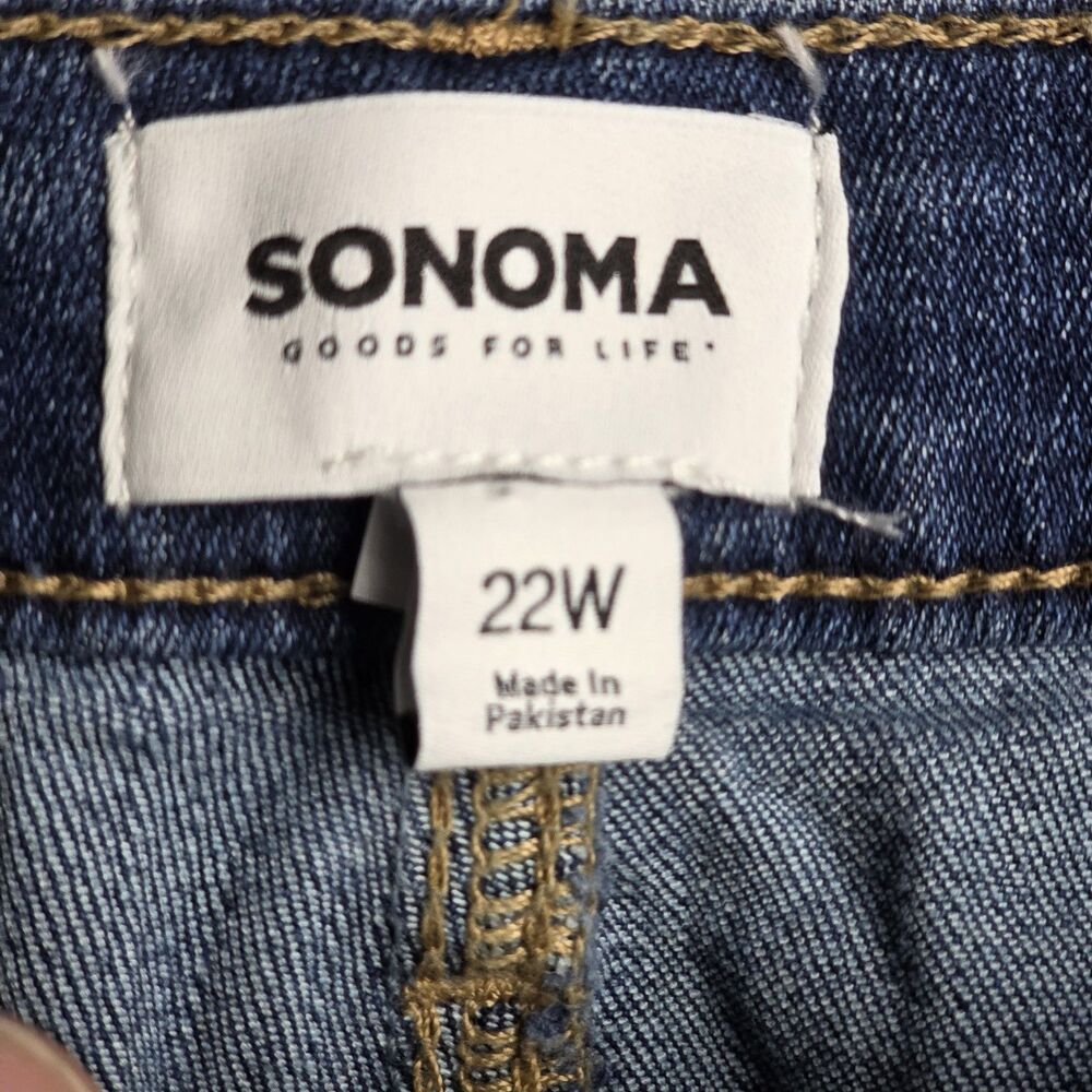 Sonoma Goods For Life Curvy Skinny Jeans Womens 22W Blue Wash High Rise Stretch - Picture 7 of 11